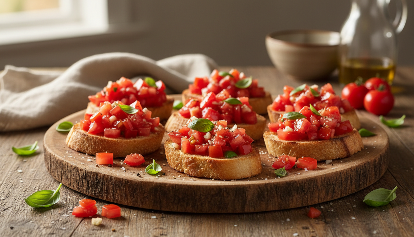 Bruschetta - przepis na obłędnie chrupiącą włoską przystawkę z pomidorami