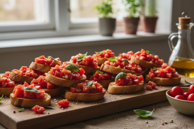 Bruschetta - przepis na obłędnie chrupiącą włoską przystawkę z pomidorami