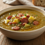 Grochówka wojskowa - sprawdzony przepis na gęstą i sycącą zupę z wędzonką