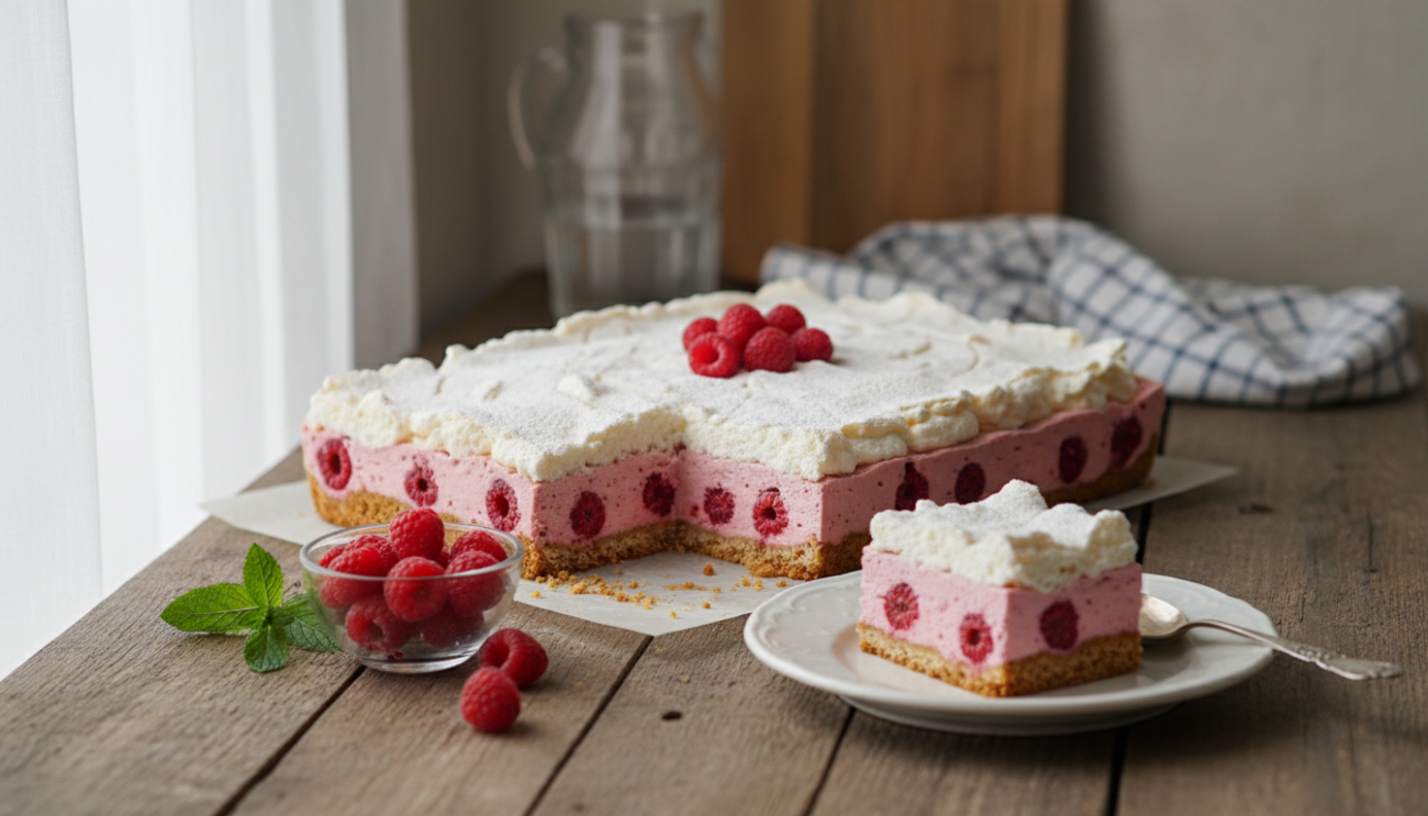 Malinowa chmurka bez pieczenia - prosty przepis na kultowy deser, który zawsze się udaje