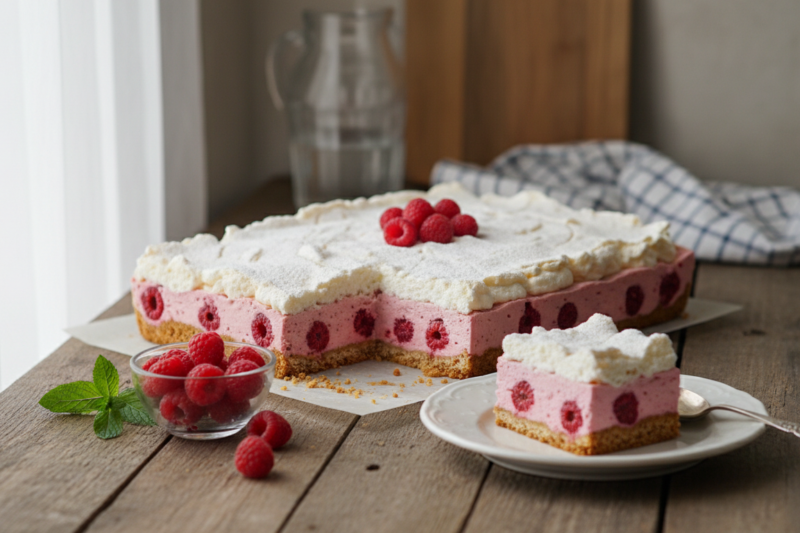 Malinowa chmurka bez pieczenia - prosty przepis na kultowy deser, który zawsze się udaje