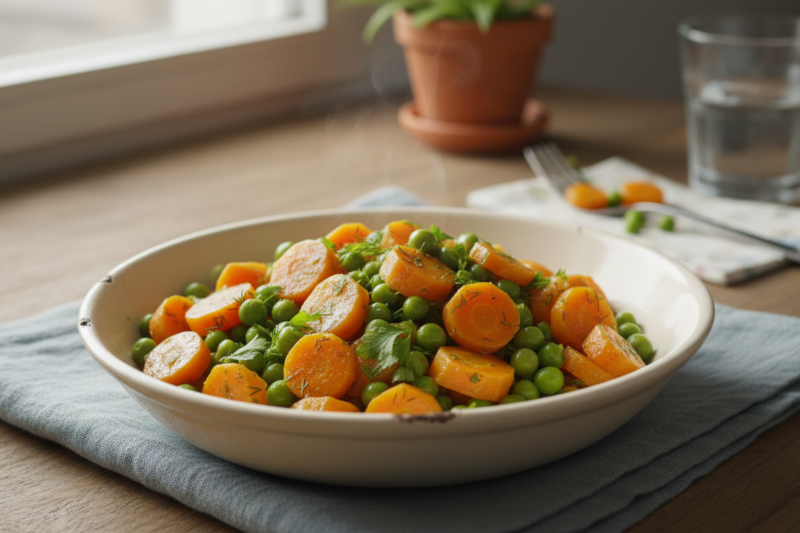 Marchewka z groszkiem - przepis na idealnie kremowy dodatek o smaku dzieciństwa