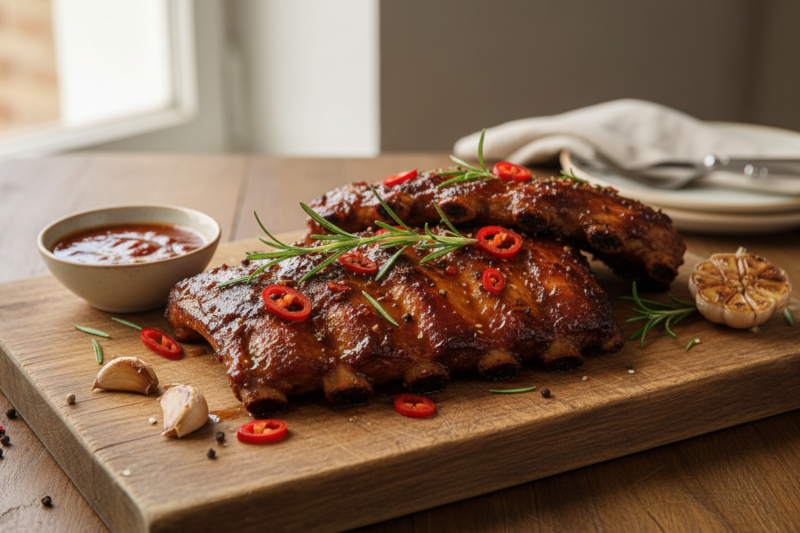 Pieczone żeberka - przepis na soczyste mięso które samo odchodzi od kości