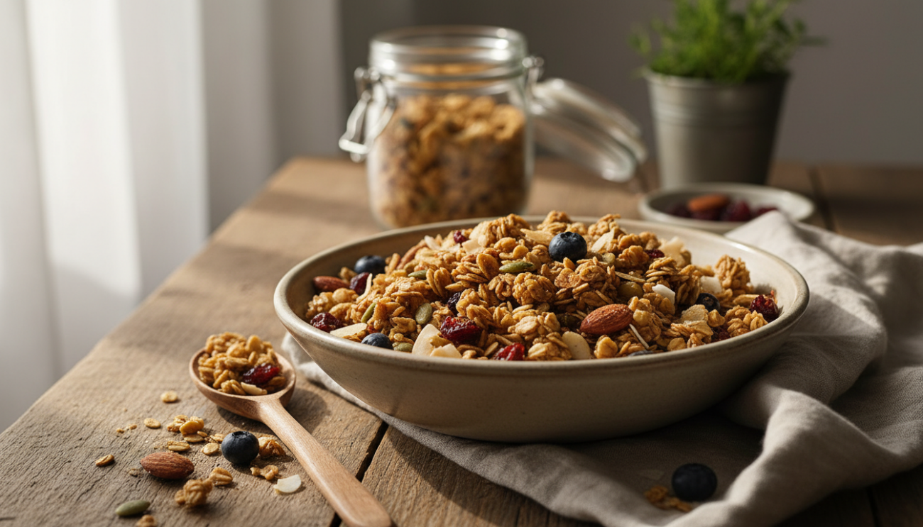Przepis na domową granolę - sekret idealnie chrupiącego śniadania