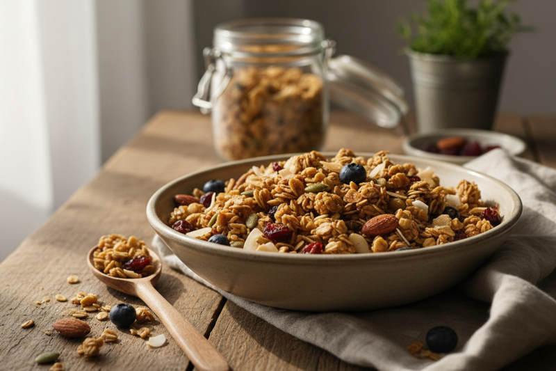 Przepis na domową granolę - sekret idealnie chrupiącego śniadania
