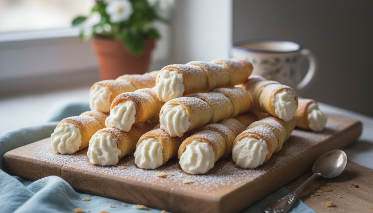 Przepis na rurki z kremem - sekret idealnie chrupiącego ciasta i aksamitnej masy