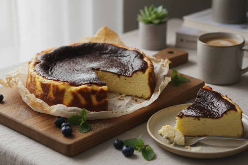 Sernik baskijski przepis – sekret najbardziej kremowego wnętrza i idealnie przypieczonej góry