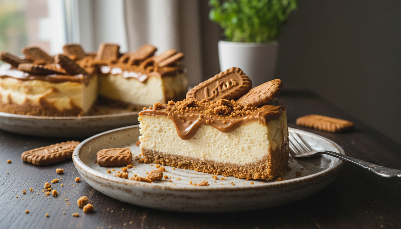 Sernik Lotus - przepis na obłędnie kremowy deser o smaku ciasteczek