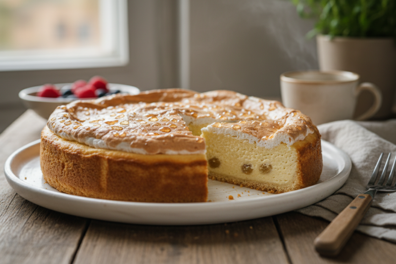 Sernik z rosą – sprawdzony przepis na obłędnie puszyste ciasto ze złotymi kropelkami