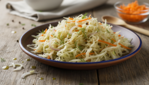 Surówka z kiszonej kapusty – przepis na idealnie chrupiącą bombę witaminową do obiadu