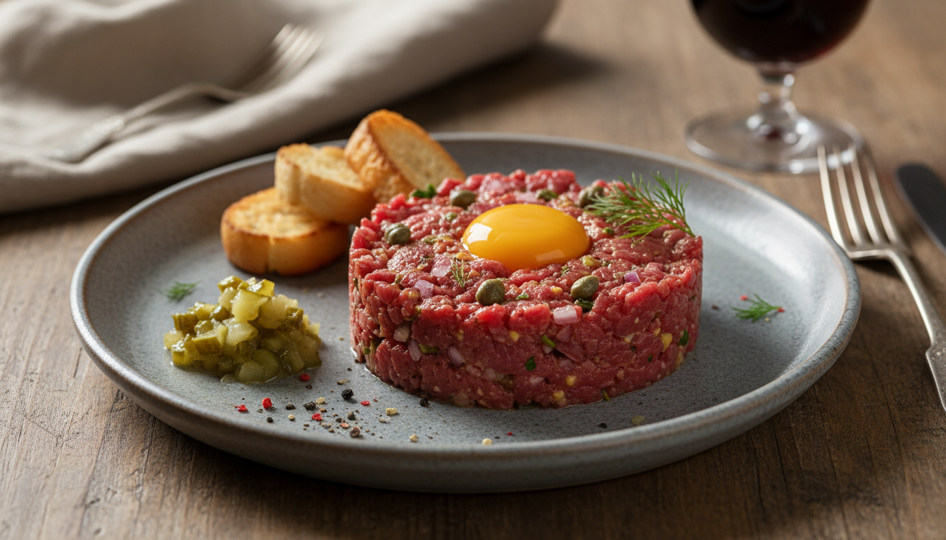 Tatar wołowy - przepis na idealnie doprawione mięso w restauracyjnym stylu