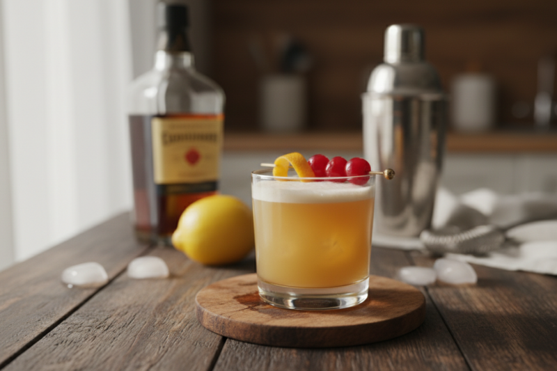 Whisky sour przepis - jak przygotować idealny koktajl z aksamitną pianką